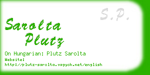 sarolta plutz business card